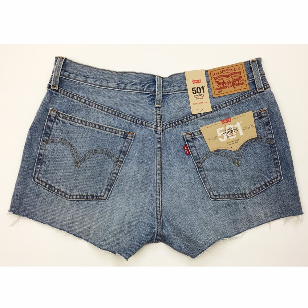 Levi’s 501 Cut Off Button fly Jean Shorts waist 30 - Picture 2 of 9